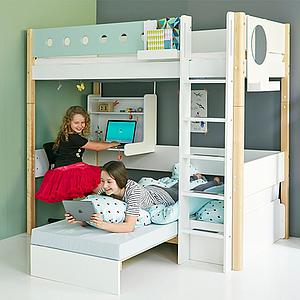 Sofabett mit Bettkasten für Hochbett WHITE by Flexa weiß