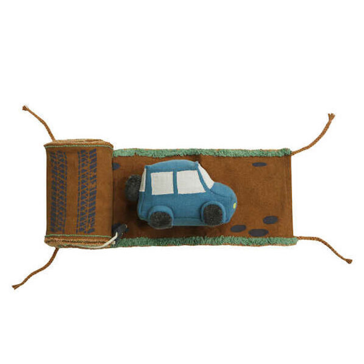 Soft toy Ride & Roll Safari Jeep: 
12 x 20 x 14 cm
Road: 
20 x 400 cm Lorena Canals