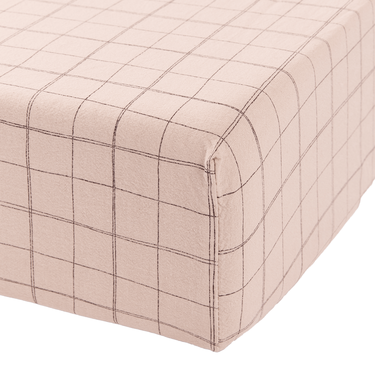 Spannbettlaken 70x140cm aus gewaschener Bio-Baumwolle, Nobodinoz mauve pink grid