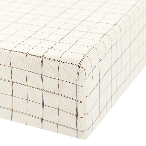 Spannbettlaken 70x140cm aus gewaschener Bio-Baumwolle, Nobodinoz natur grid