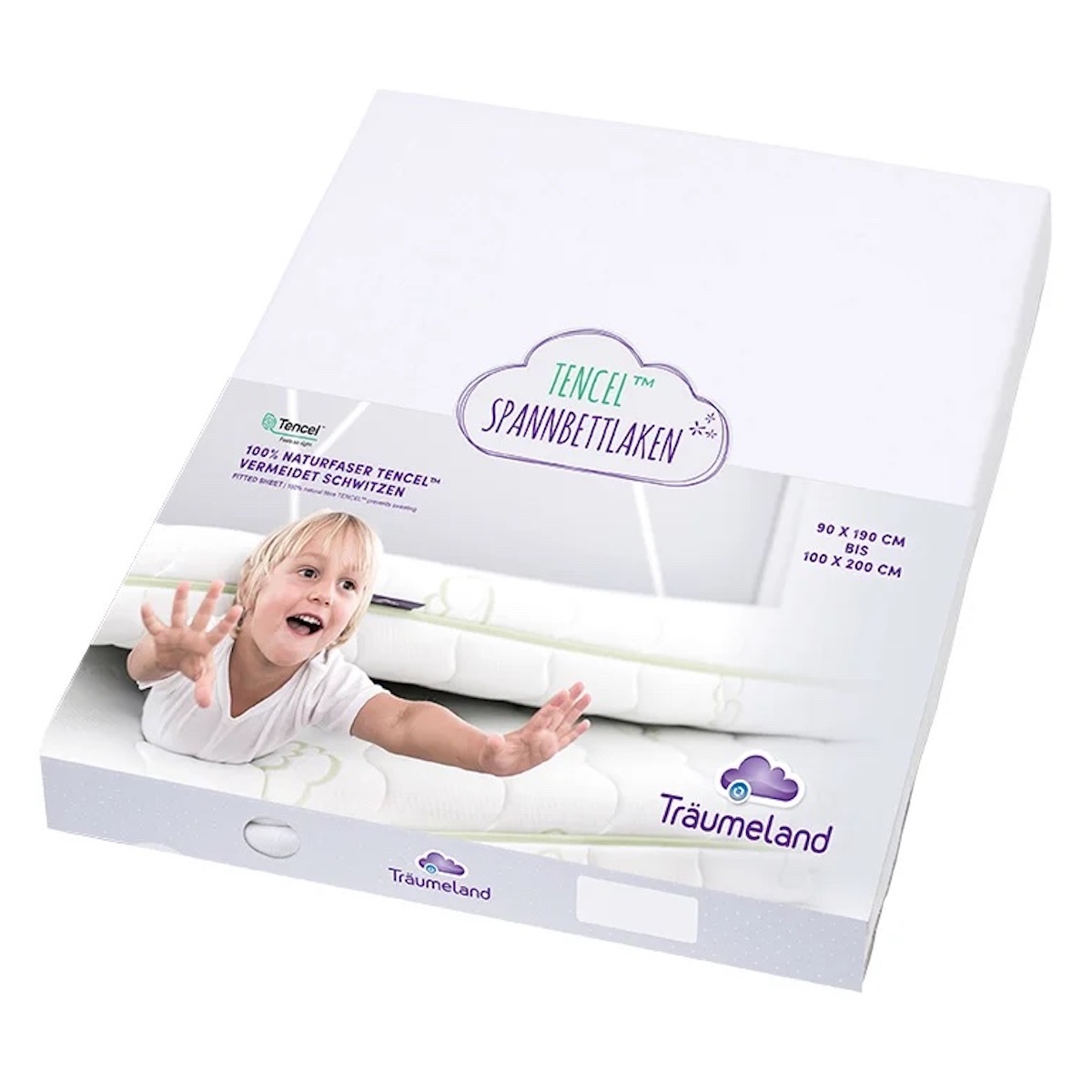 Spannbettlaken-TENCEL weiß 90x200cm Traumeland