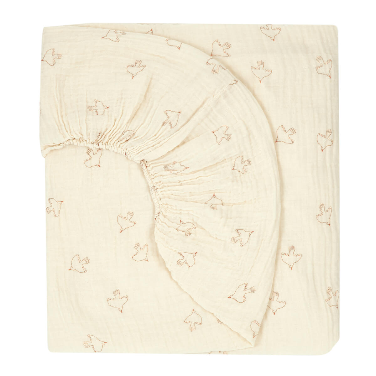 Spannbetttuch 70x140cm WABI SABI Nobodinoz brown hoshi birds