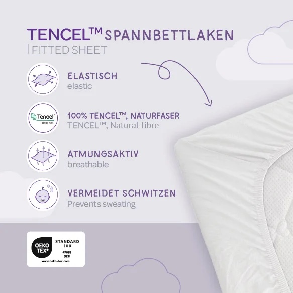 Spannbetttuch TENCEL 40x90cm Traumeland weiß 