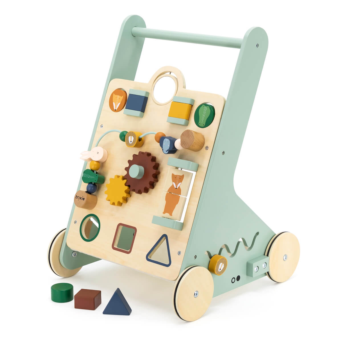 Spiel- und Lauflernwagen aus Holz mit Tieren Trixie