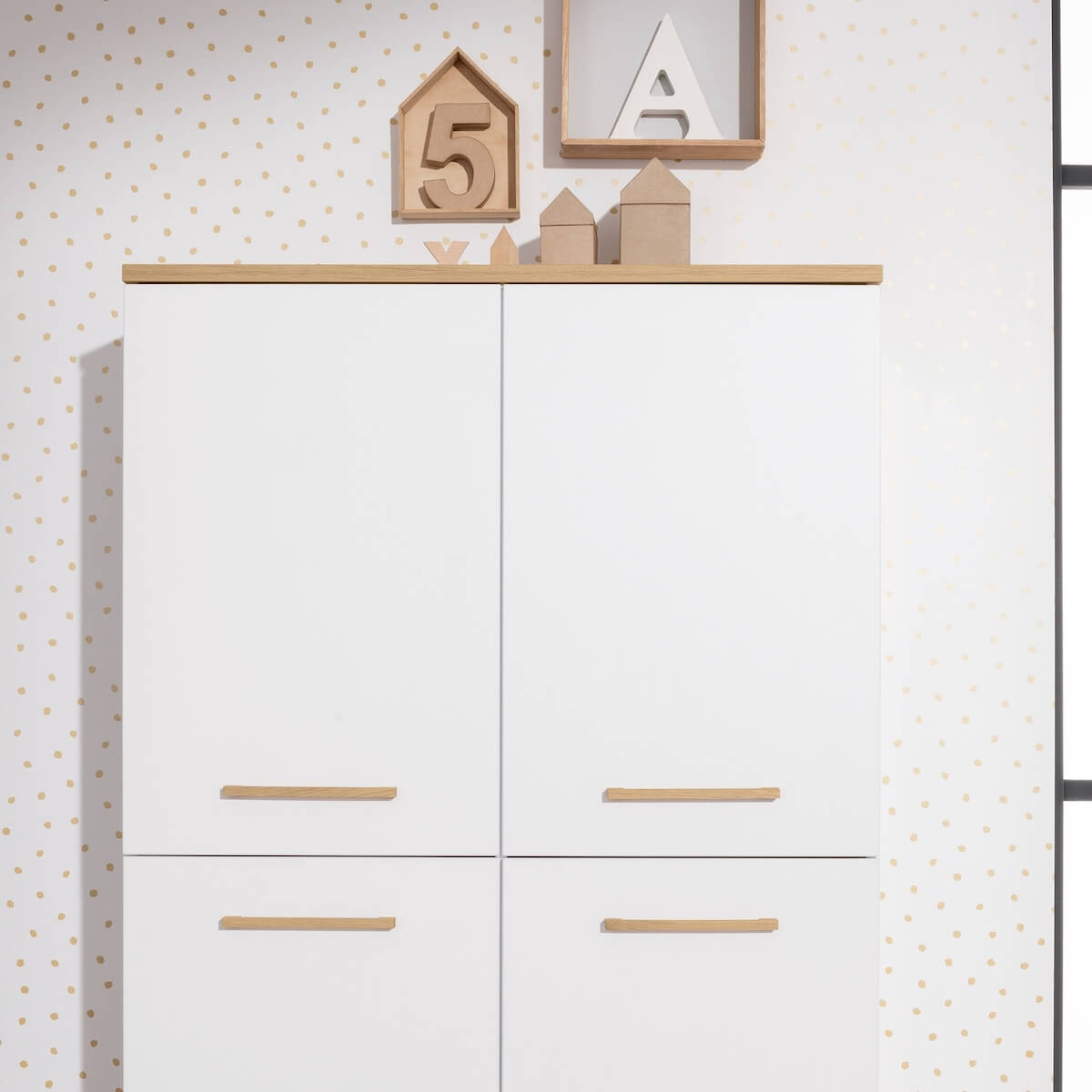 Standregal, 4 Ports OSCAR Paidi Eiche Nebraska / Weiß