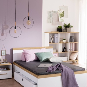 Standregal 9 offene Fächer OSCAR Paidi Eiche Nebraska / weiß