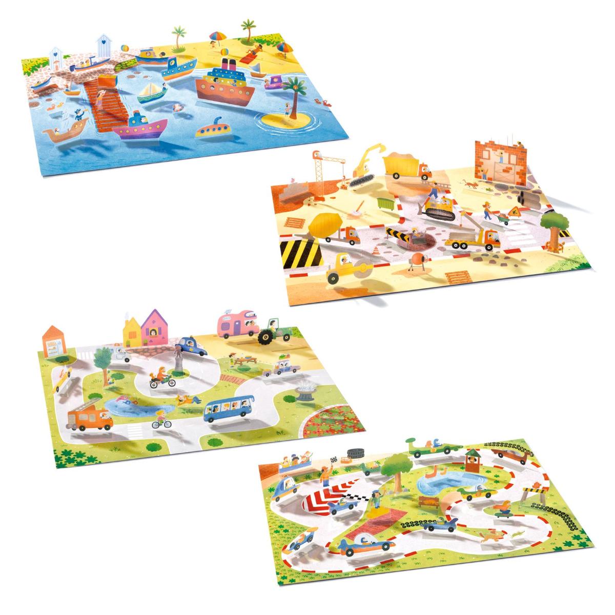 Stickers à relever - Véhicules Djeco