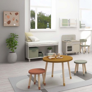 Stool DOTS Ø30x30cm  Blush MDF painted seat    Ash legs Flexa