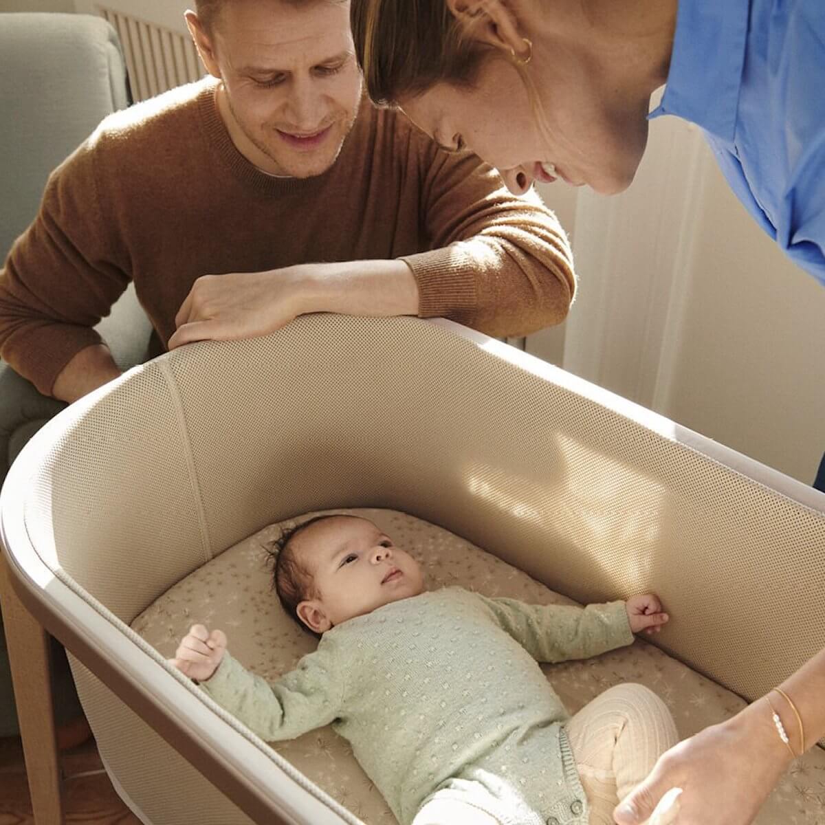 Stubenbett mit Matratze SNOOZI Stokke sandy beige