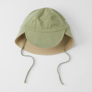 Sun Hat (reversibel) 6-12m Cloby Olive Green Sandy Beach