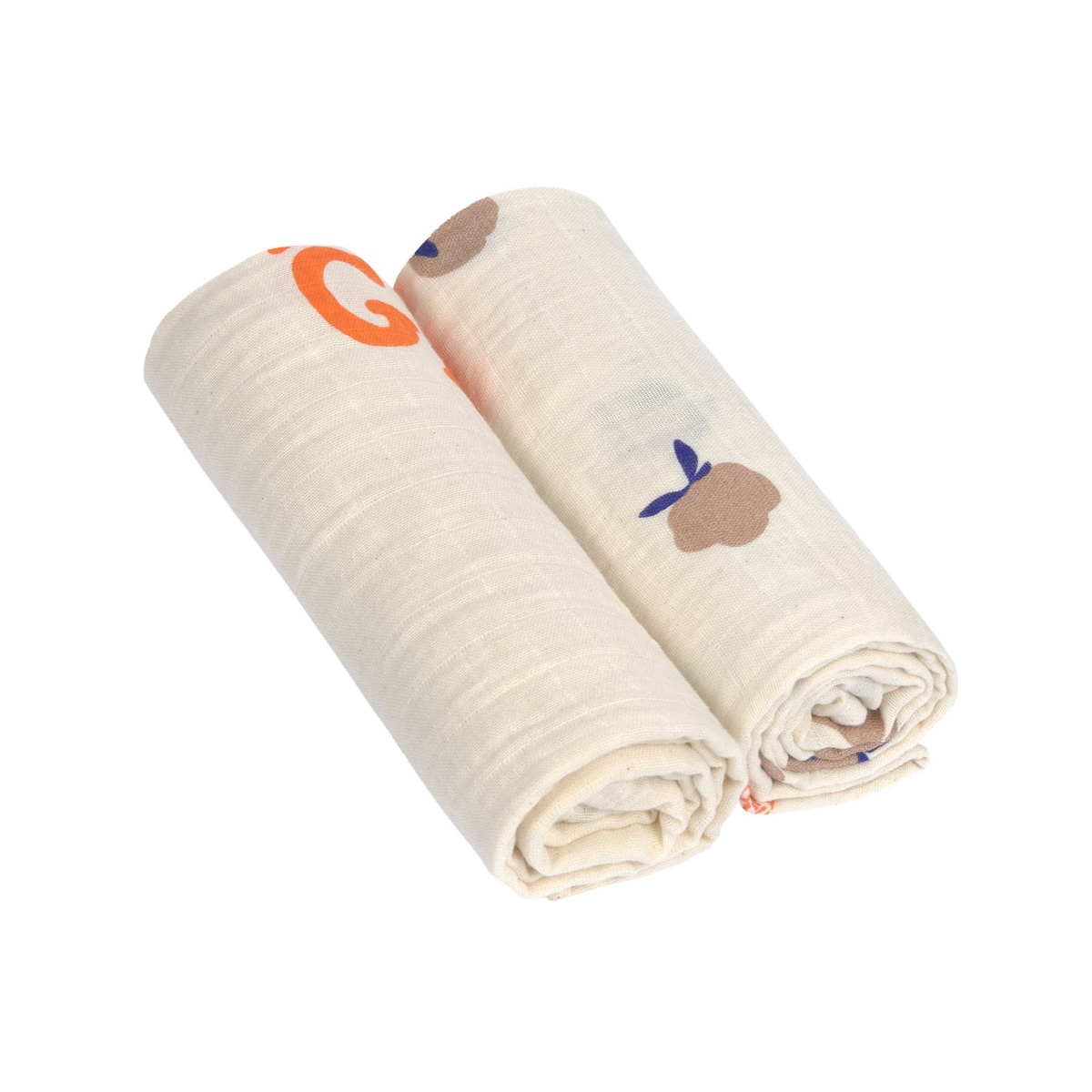 Swaddle & Burp Blanket L 80x80cm 2pcs Laessig Blossom nature (organic in conversion)