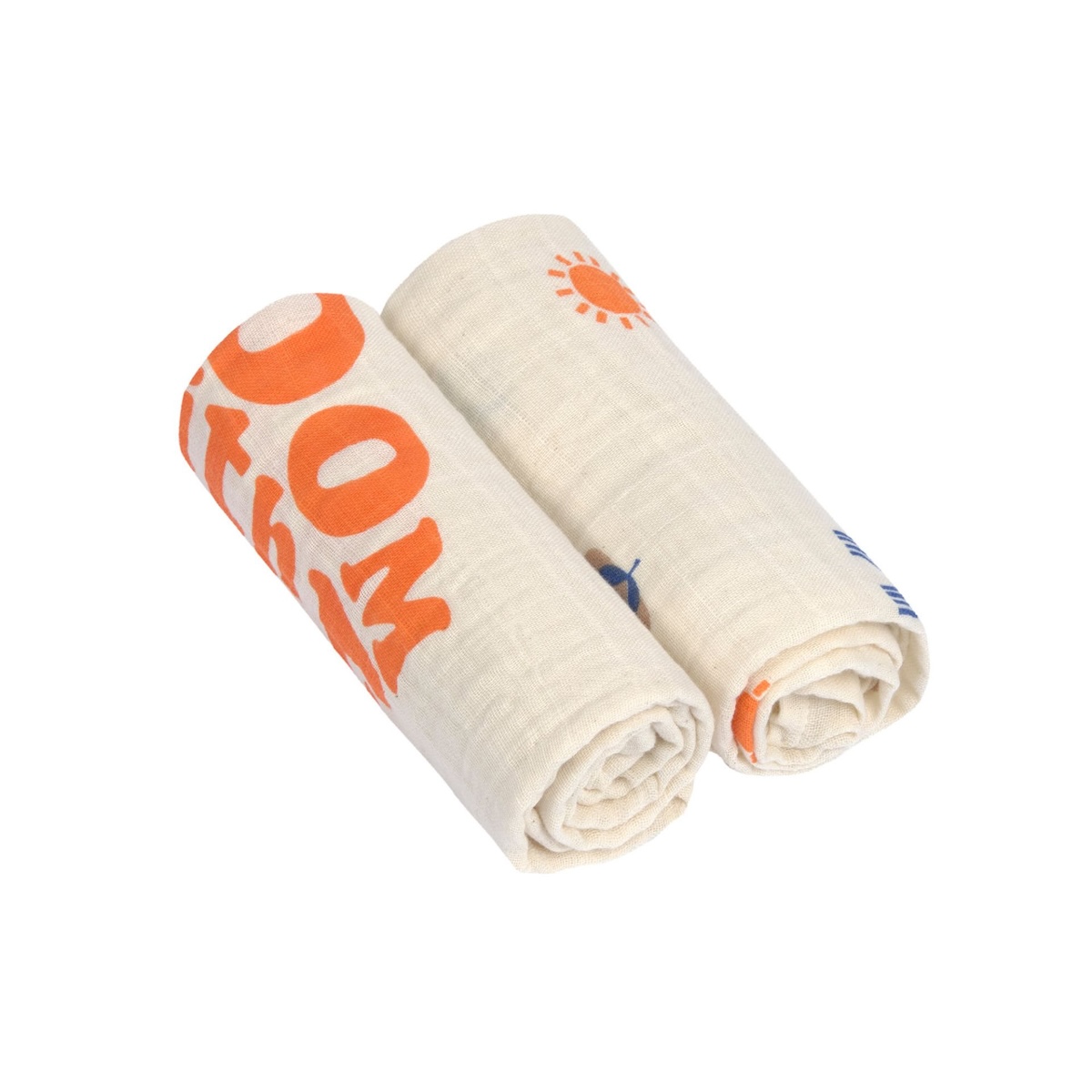 Swaddle & Burp Blanket M 60x60cm 2pcs Laessig Blossom nature (organic in conversion)