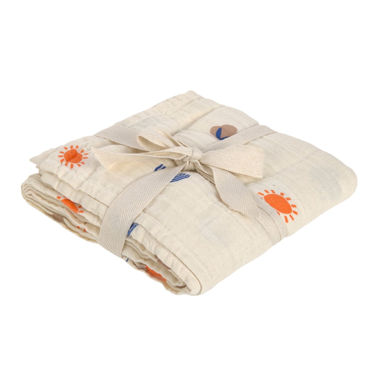 Swaddle & Burp Blanket XL 120x120cm Laessig Blossom nature (organic in conversion)