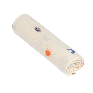Swaddle & Burp Blanket XL 120x120cm Laessig Blossom nature (organic in conversion)