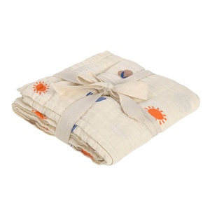 Swaddle & Burp Blanket XL 120x120cm Laessig Blossom nature (organic in conversion)