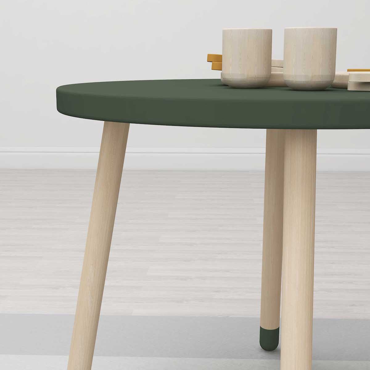 Table DOTS Ø60x47cm Deep green MDF painted top     Ash legs Flexa
