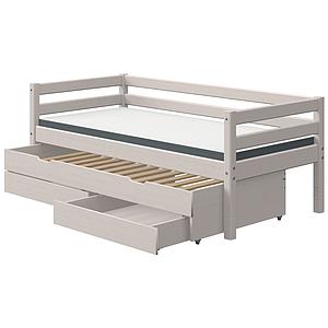 Tagesbett 90x200cm Ausziehbett 2 Schubladen CLASSIC Flexa grey washed