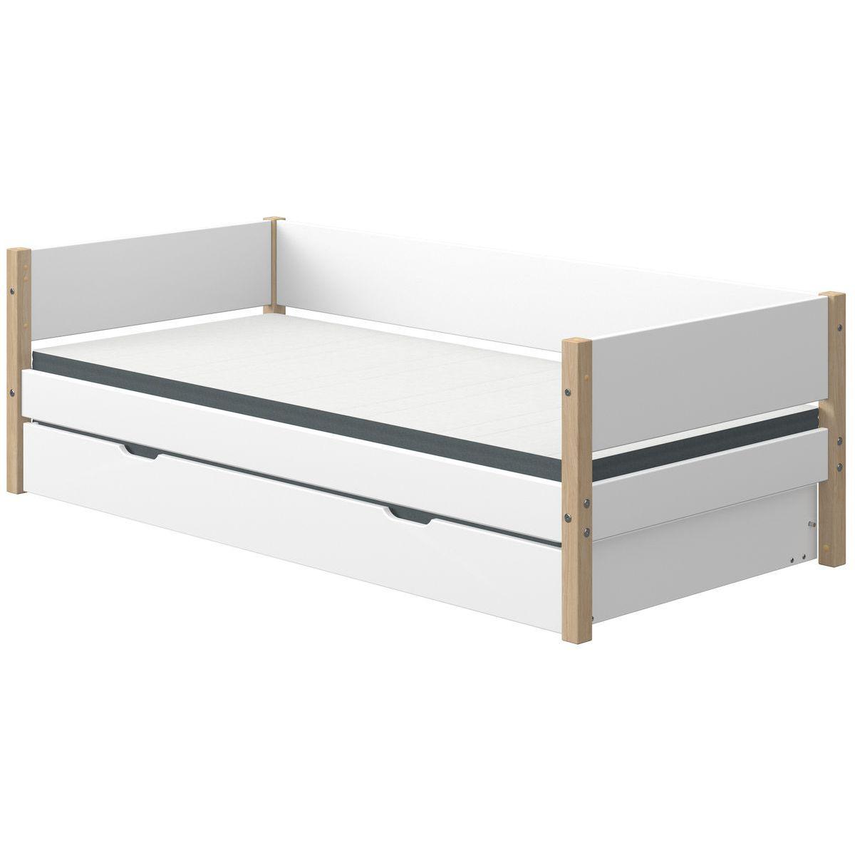 Tagesbett mitwachsend 200x90cm Ausziehbett NOR Eiche-weiß
