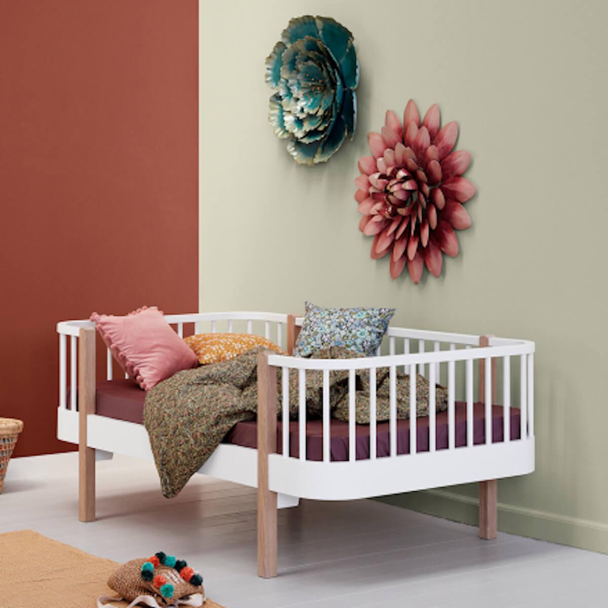 Tagesbett mitwachsend 90x160cm WOOD ORIGINAL Oliver Furniture weiß-Eiche