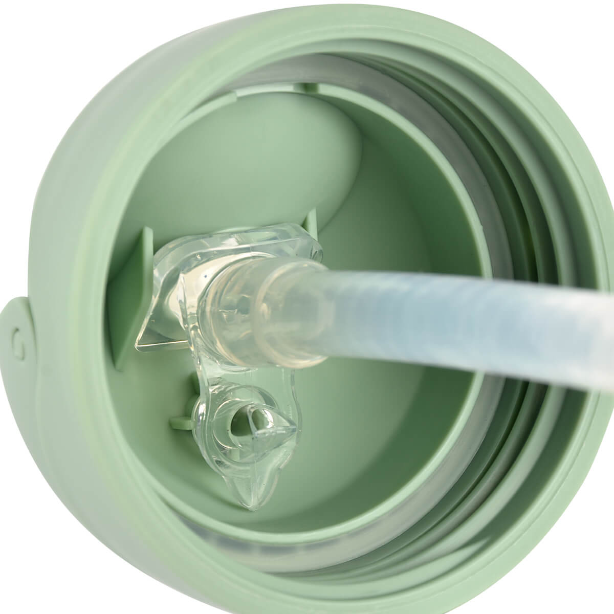 Taza con pajita 300ml Beaba verde salvia