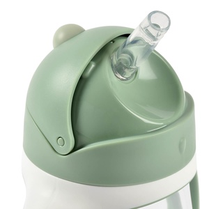 Taza con pajita 300ml Beaba verde salvia