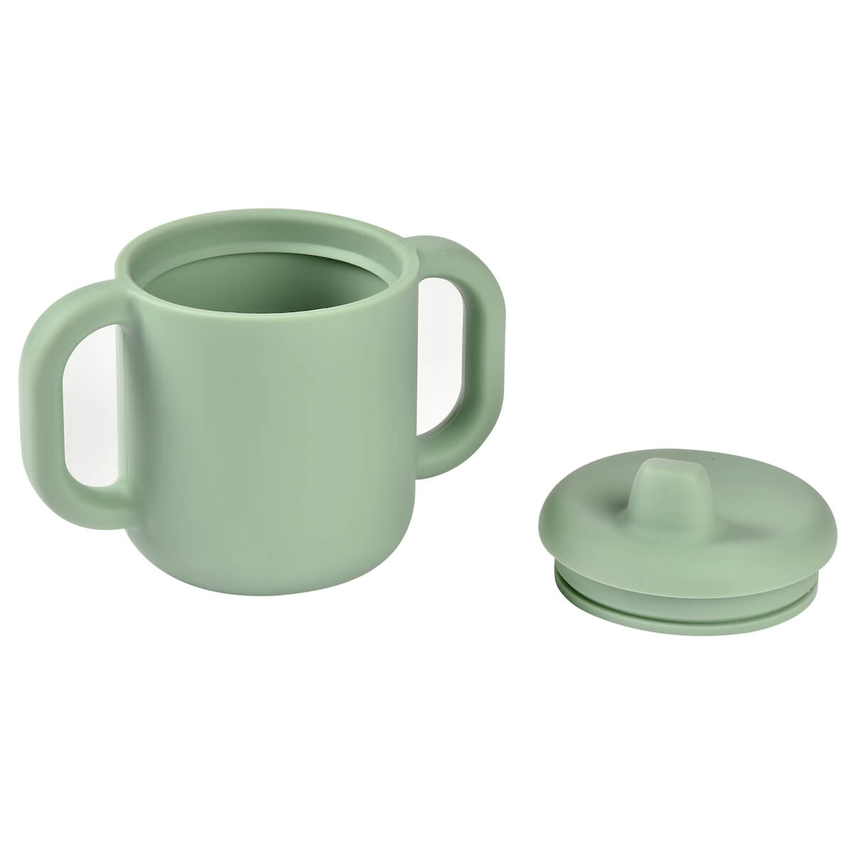 Taza silicona aprendizaje Beaba verde salvia