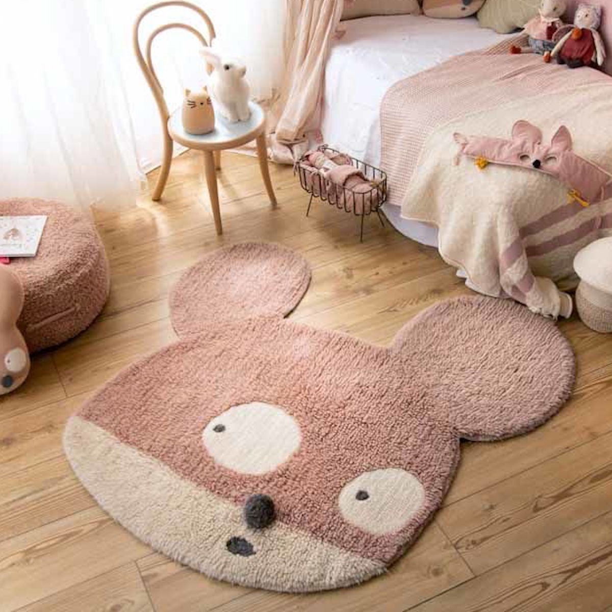 Teppich 100 x 120 cm Miss Mighty Mouse Lorena Canals Woolable
