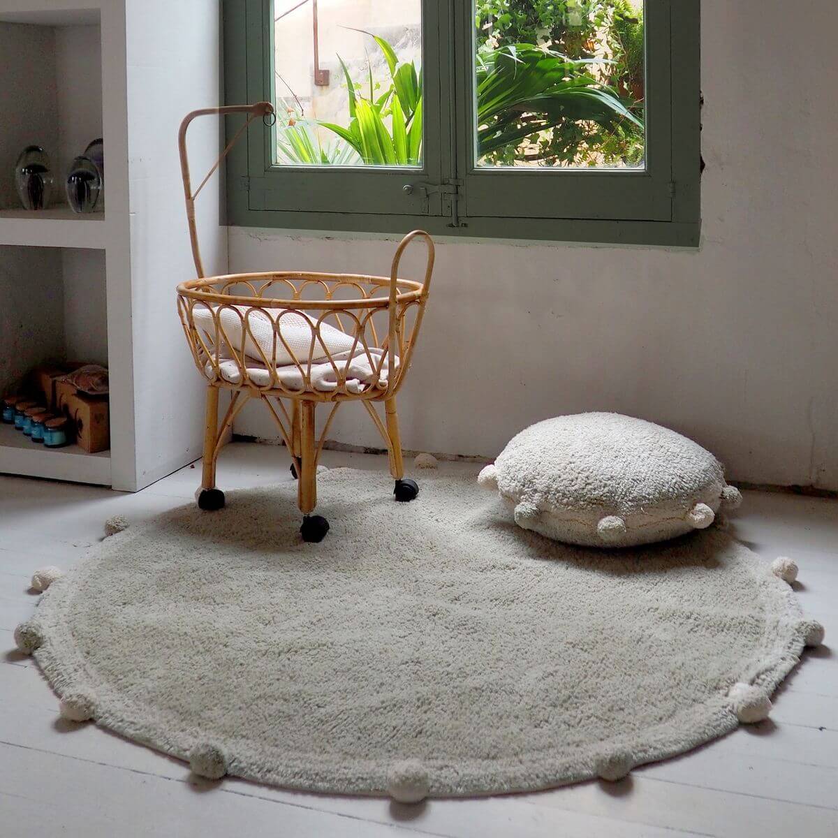 Teppich rund 120cm BUBBLY Lorena Canals Olive-Natural