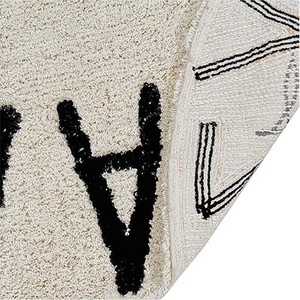 Teppich rund 150cm ABC Lorena Canals natural-black