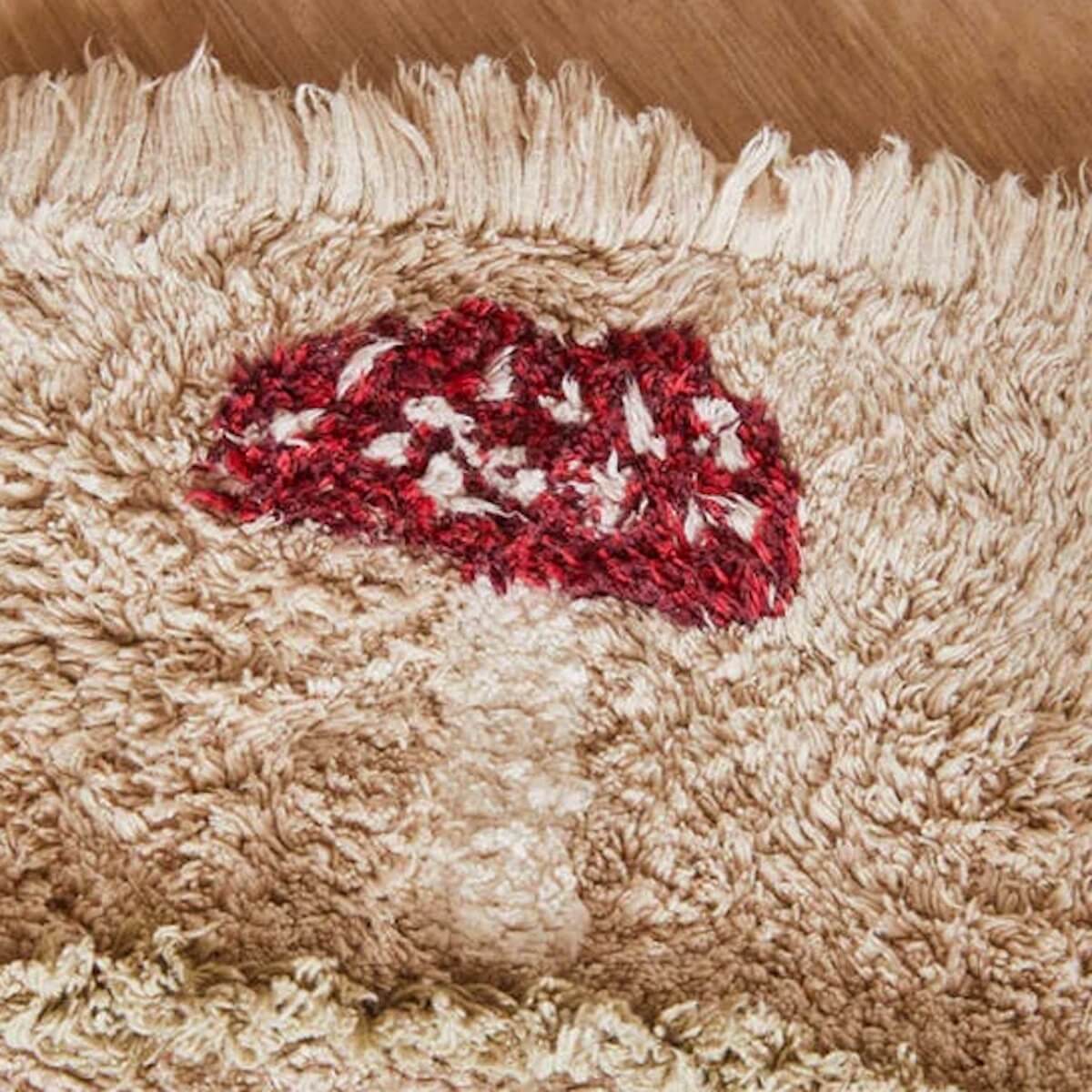 Teppich rund Ø140cm HÜHNE Lorena Canals Natural Olive Honey Ivory Burgundy Toffee