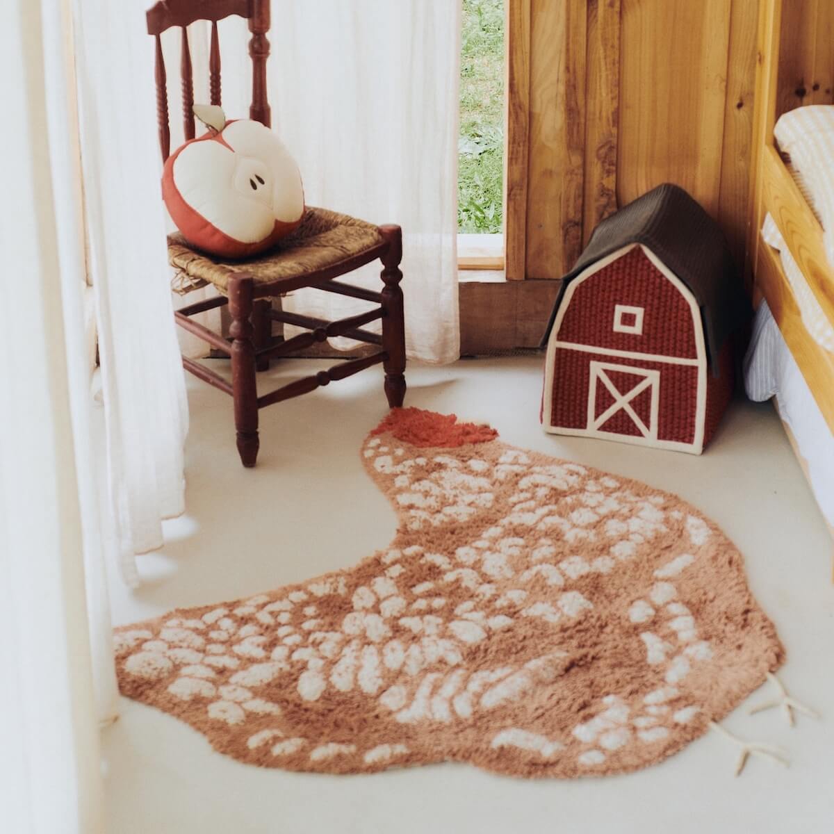 Teppich waschbar Huhn 110x100cm Lorena Canals