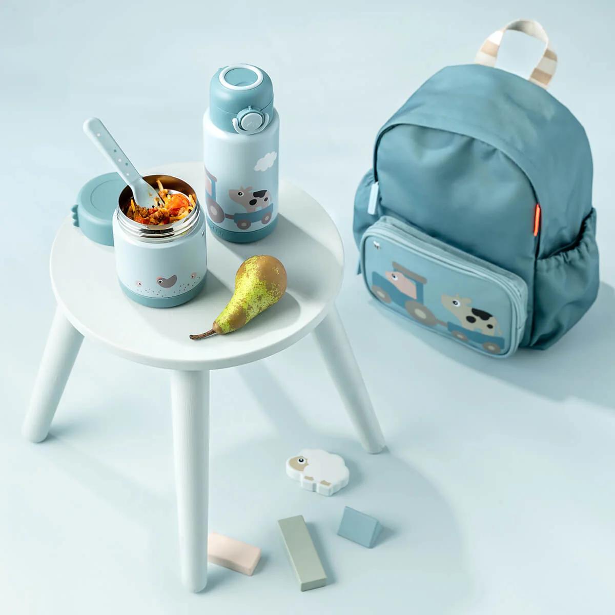 Thermoflasche TINY FARM 340ml Done by deer blau