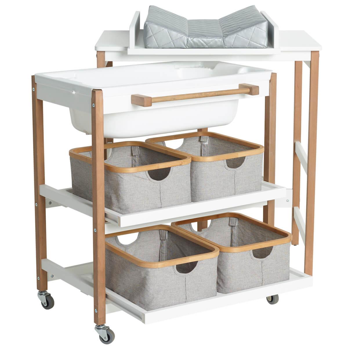 Tischbad wechseln SMART Quax weiß-natur