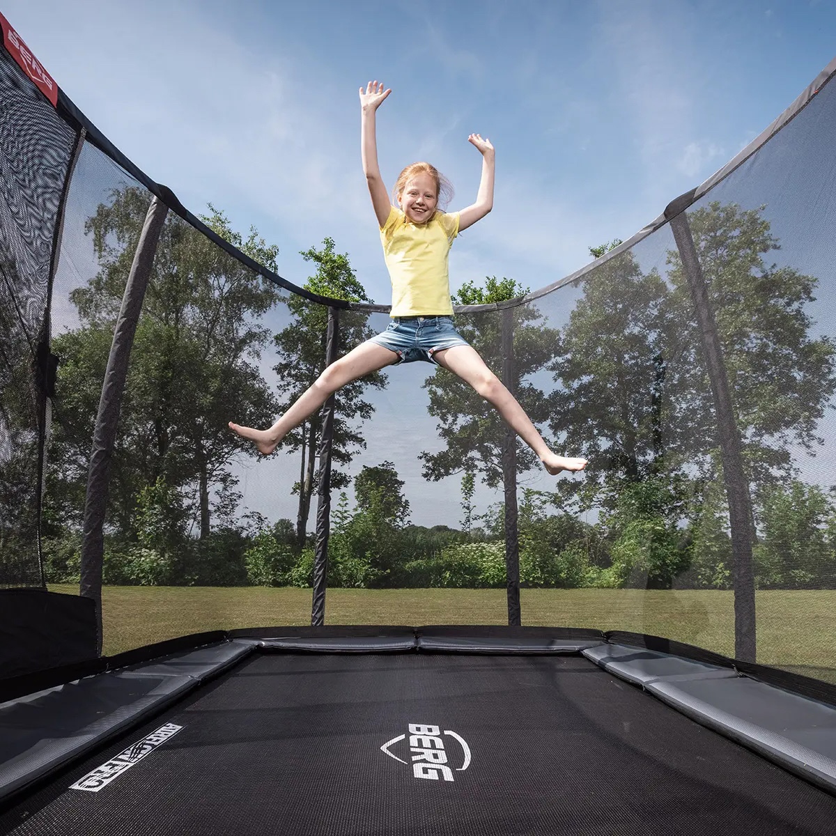 Trampolin 330cm InGround ULTIM CHAMPION + Safety Net Deluxe Berg grey