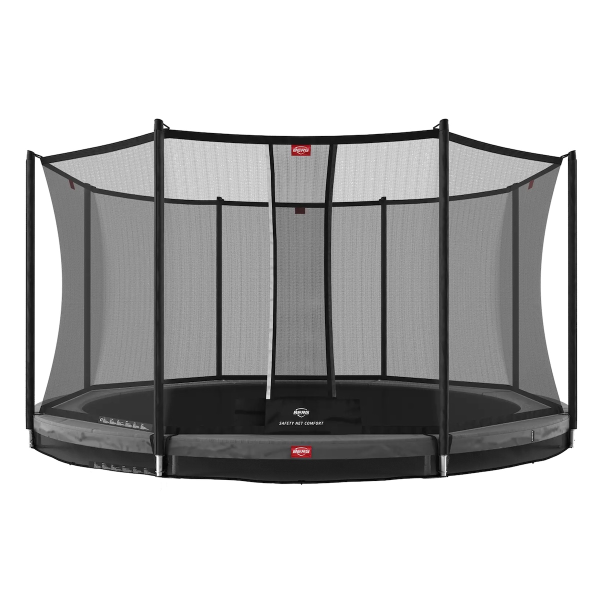 Trampolin 380cm InGround FAVORIT + Safety Net Comfort Berg grey
