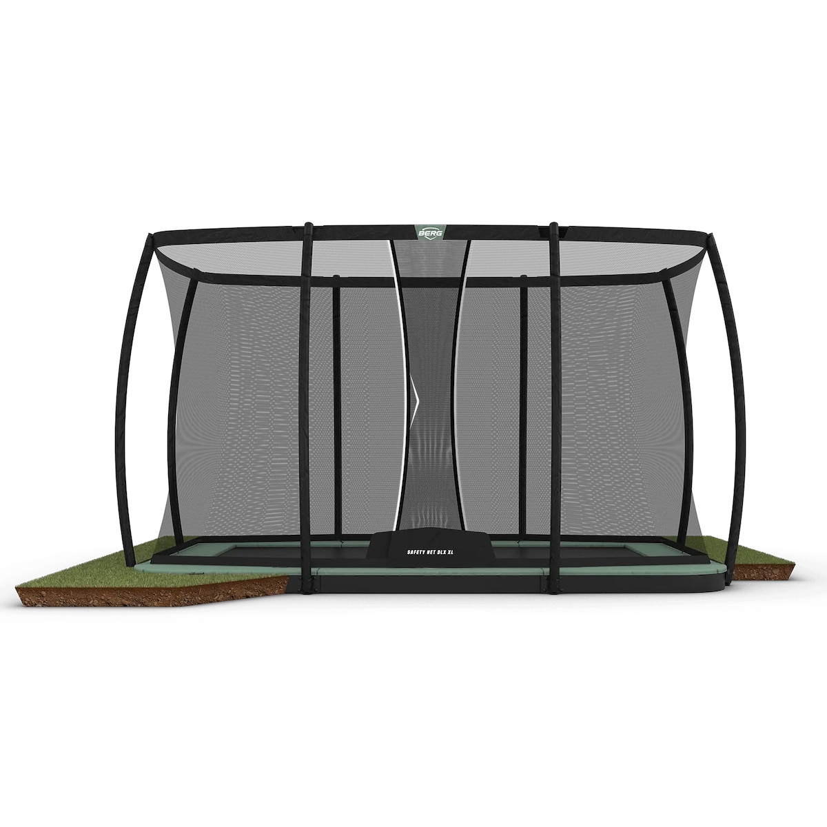 Trampolin 410cm FlatGround ULTIM CHAMPION ECO + Safety Net Deluxe XL Berg