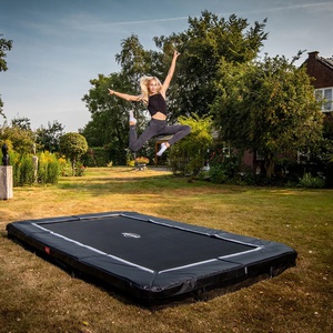 Trampolin 410cm InGround ULTIM FAVORIT + Safety Net Comfort Berg grey