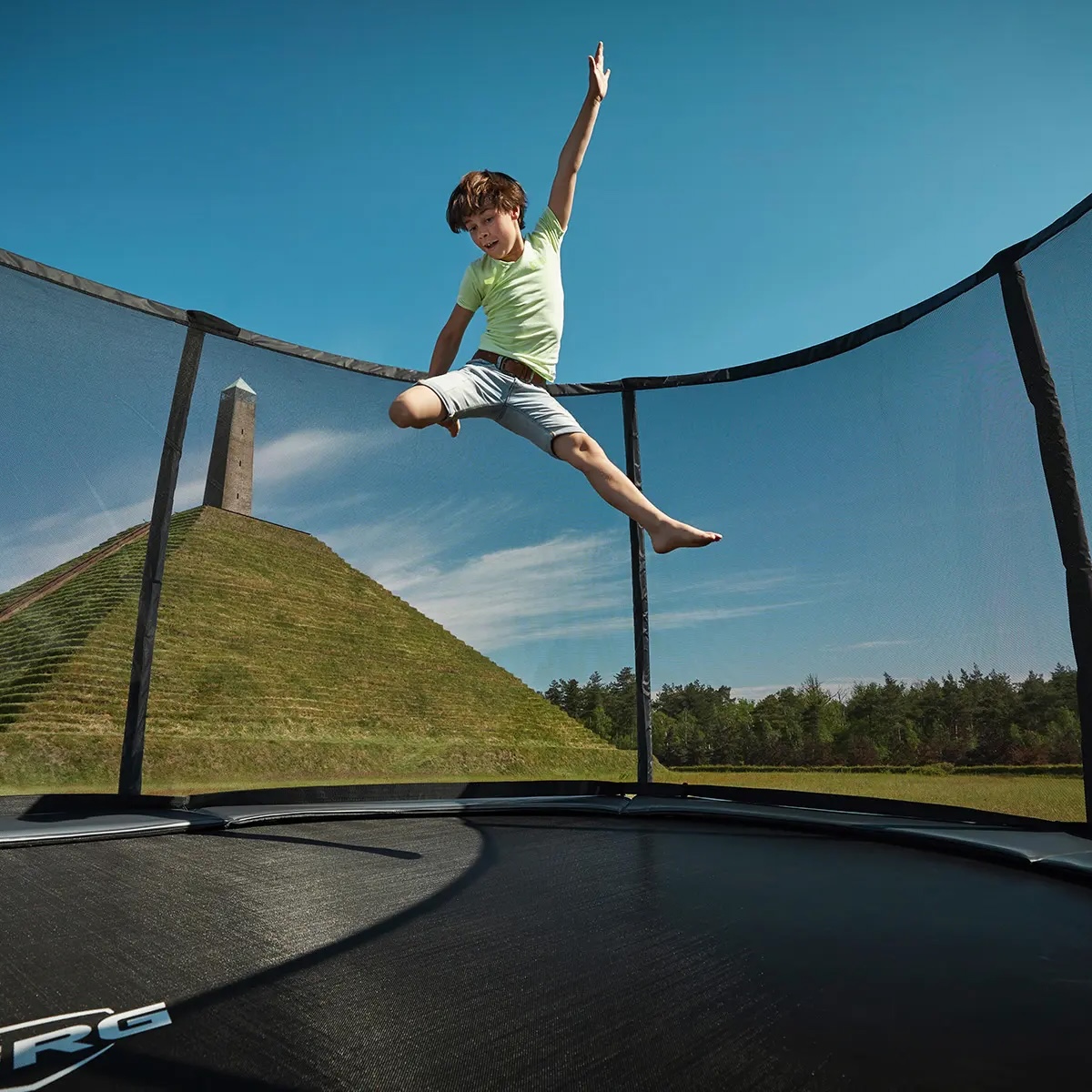 Trampolin 470cm GRAND CHAMPION Regular Berg grey + Safety net deluxe