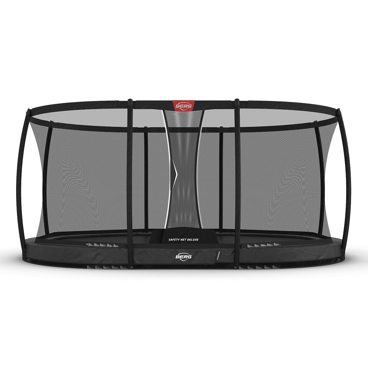 Trampolin 470cm InGround GRAND CHAMPION + Safety Net Deluxe Berg grey