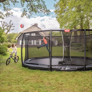 Trampolin 520cm InGround GRAND CHAMPION + Safety Net Deluxe Berg grey