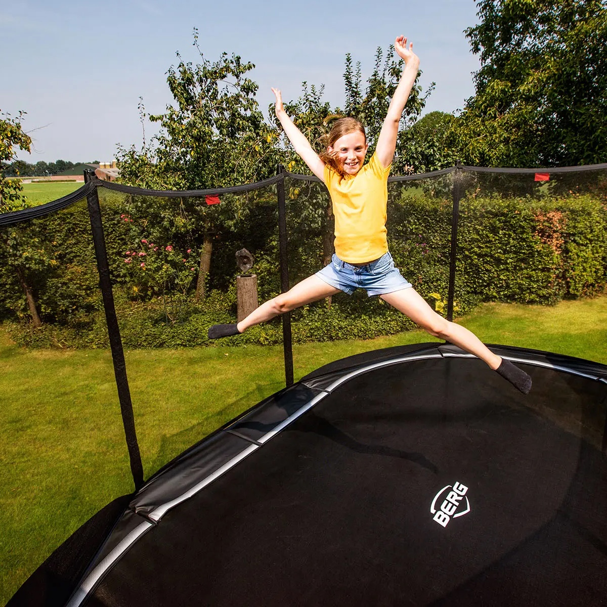 Trampolin 520cm InGround GRAND FAVORIT + Safety Net Comfort Berg grey