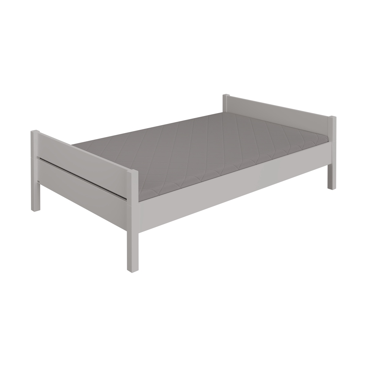 Umbaubares Bett 120 x 200 cm ohne Matratze und ohne Lattenrost TIAGO Paidi Grau Manhattan