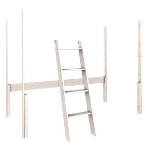 Umbausatz 2 halbhoch-hoch KASVA Buche massiv weiß-lackiert