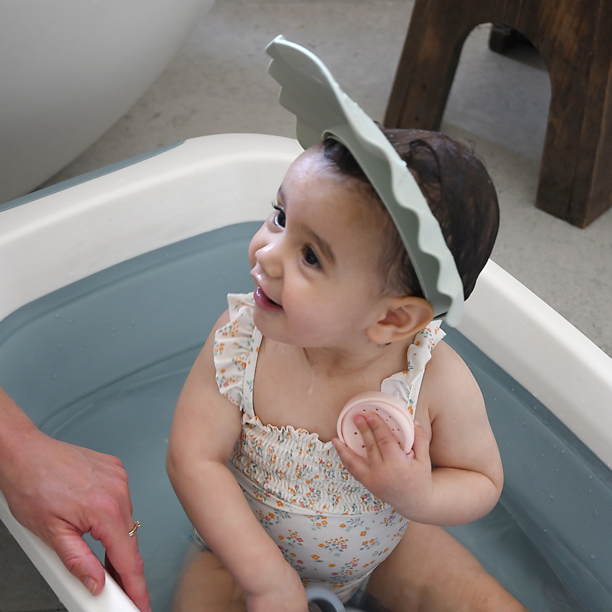 Visera baño silicona Beaba grau