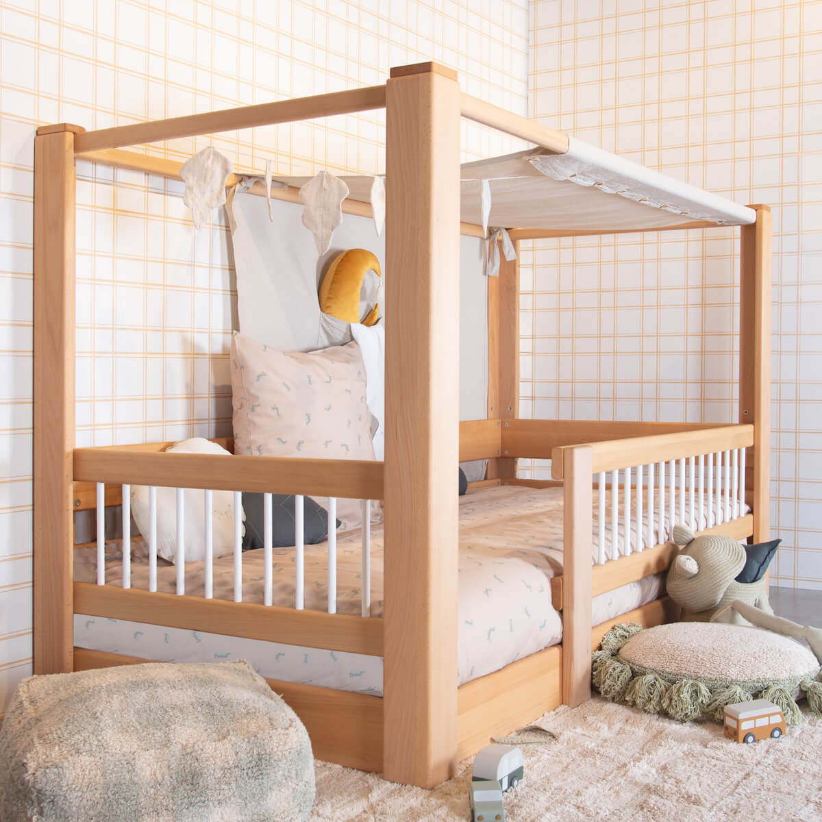 Vorhang Betthimmel Bett DELUXE version Montessori
