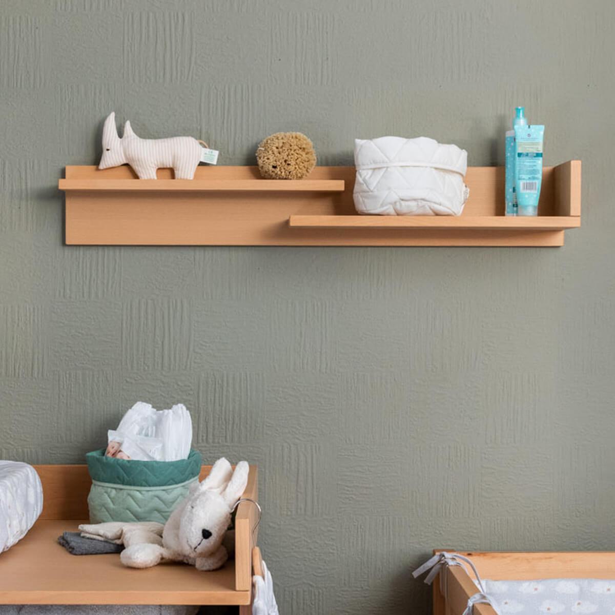 Wandbord 15x93x17cm 2-geteilt DESTYLE de Breuyn Buchenfurnierte Spanplatte natur geölt