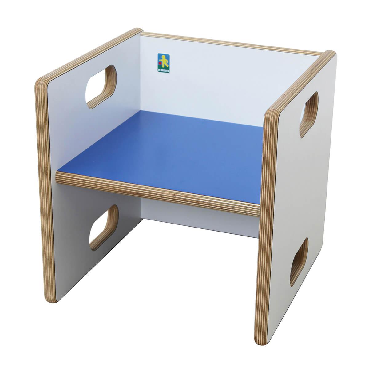 Wandelstuhl ZIGGY de Breuyn Multiplex Korpus weiß Sitz dunkelblau