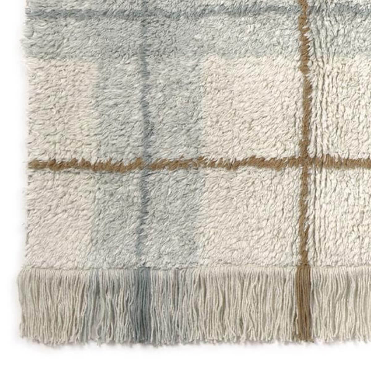 Waschbarer Teppich 140x190cm TARTAN Wouf wouf Lorena Canals blue sage