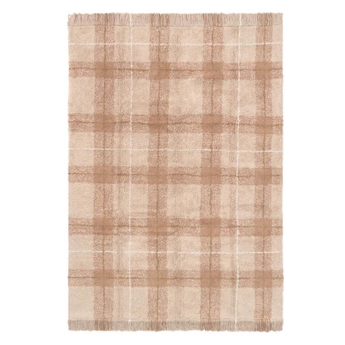 Waschbarer Teppich 140x190cm TARTAN Wouf wouf Lorena Canals rose