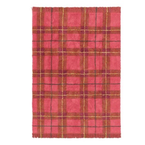 Waschbarer Teppich 90x120cm TARTAN Vintage Wouf wouf Lorena Canals red